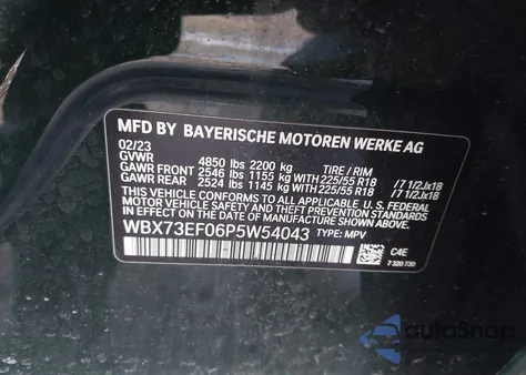 2023 BMW X1 xDrive28I z USA, uszkodzony, nr VIN WBX73EF06P5W54043